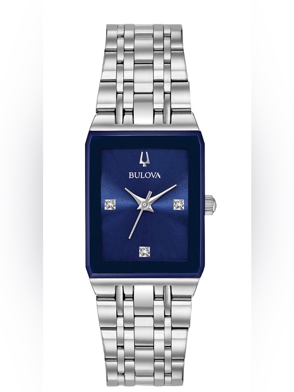 Bulova Watch with Deep Blue Rectangular Dial